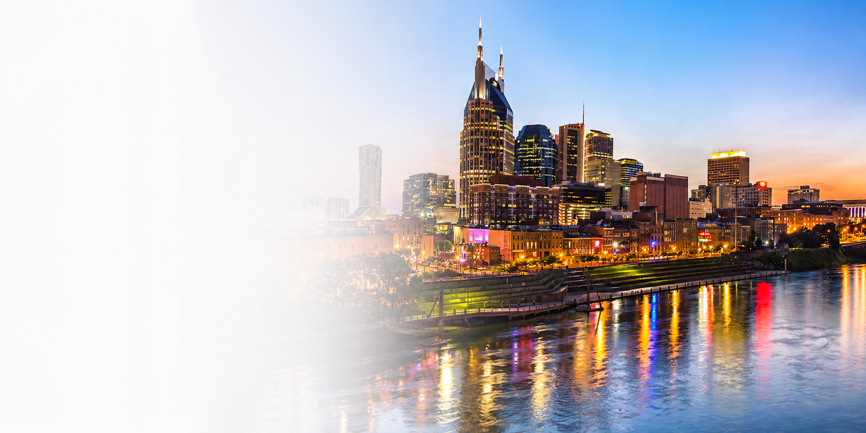 Nashville skyline at dusk